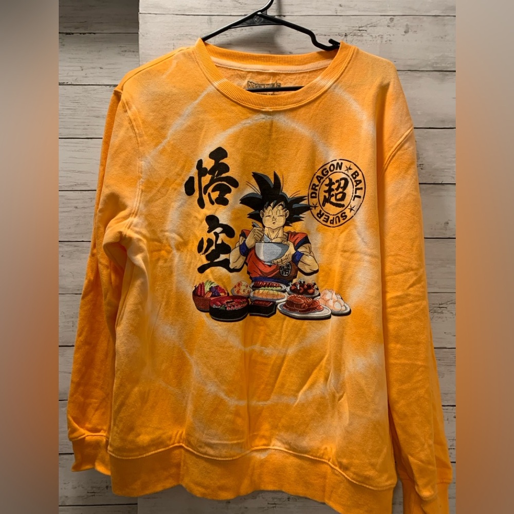 Bioworld Dragon Ball Super Goku Feast Unisex orange Spiral Dye Sweatshirt